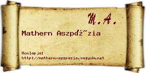 Mathern Aszpázia névjegykártya